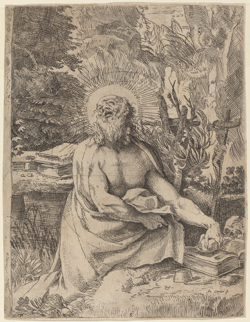 Saint Hieronymus i vildmarken av Annibale Carracci