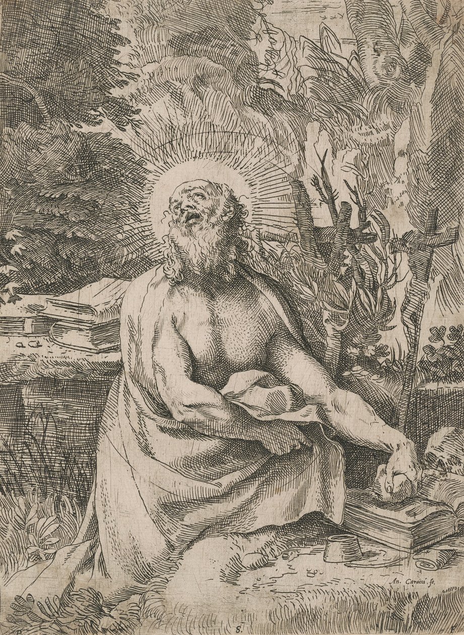 Saint Hieronymus i vildmarken av Annibale Carracci
