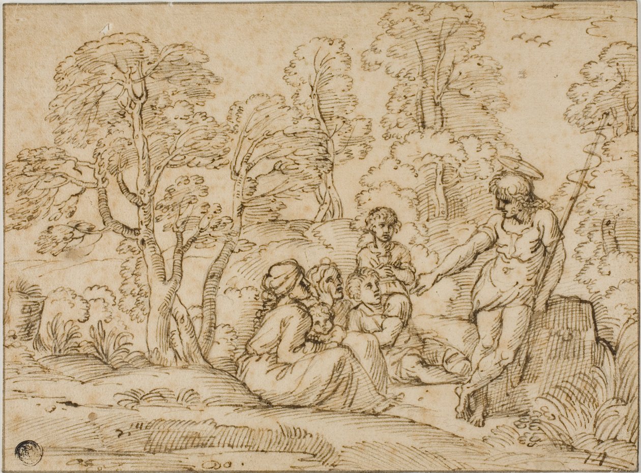 Johannes Döparen predikar av Annibale Carracci
