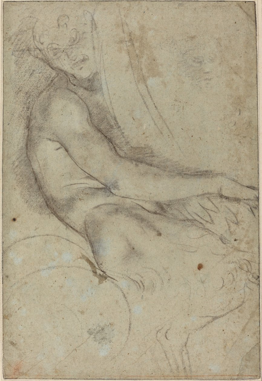 Satyr som håller en rondell av Annibale Carracci