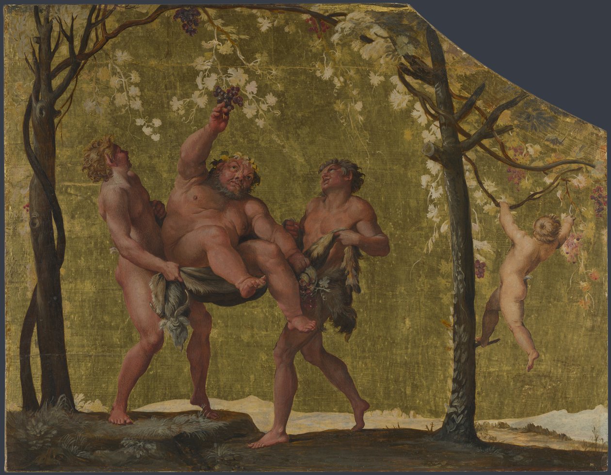 Silenus samlar druvor, ca. 1598 av Annibale Carracci
