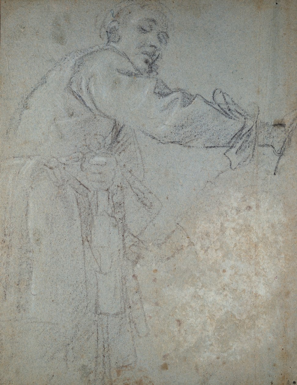 Studie av en draperad mansfigur, 1580-1609 av Annibale Carracci
