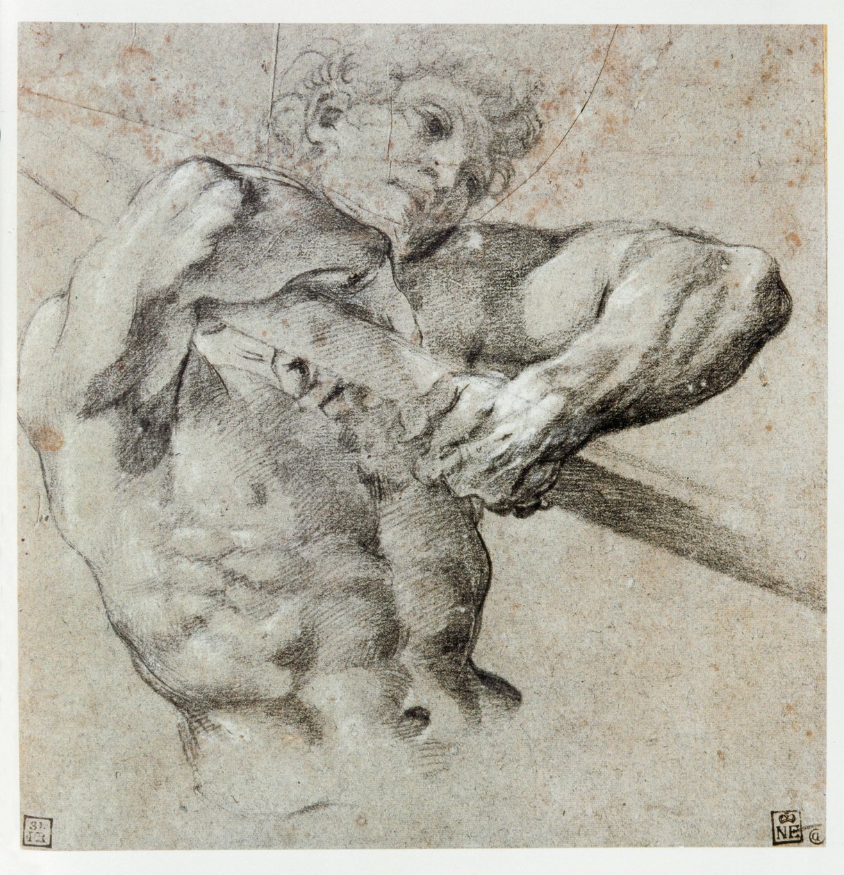 Studie av en manlig figur ... av Annibale Carracci