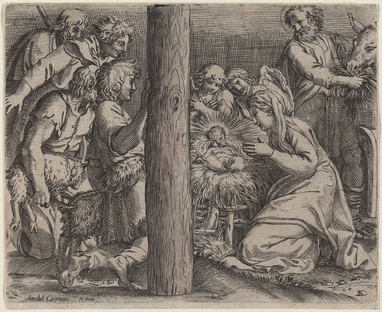 Tillbedjan av herdarna av Annibale Carracci