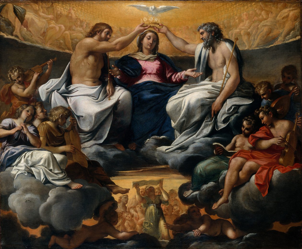 The Coronation of the Virgin, ca 1595 (olja på duk) av Annibale Carracci