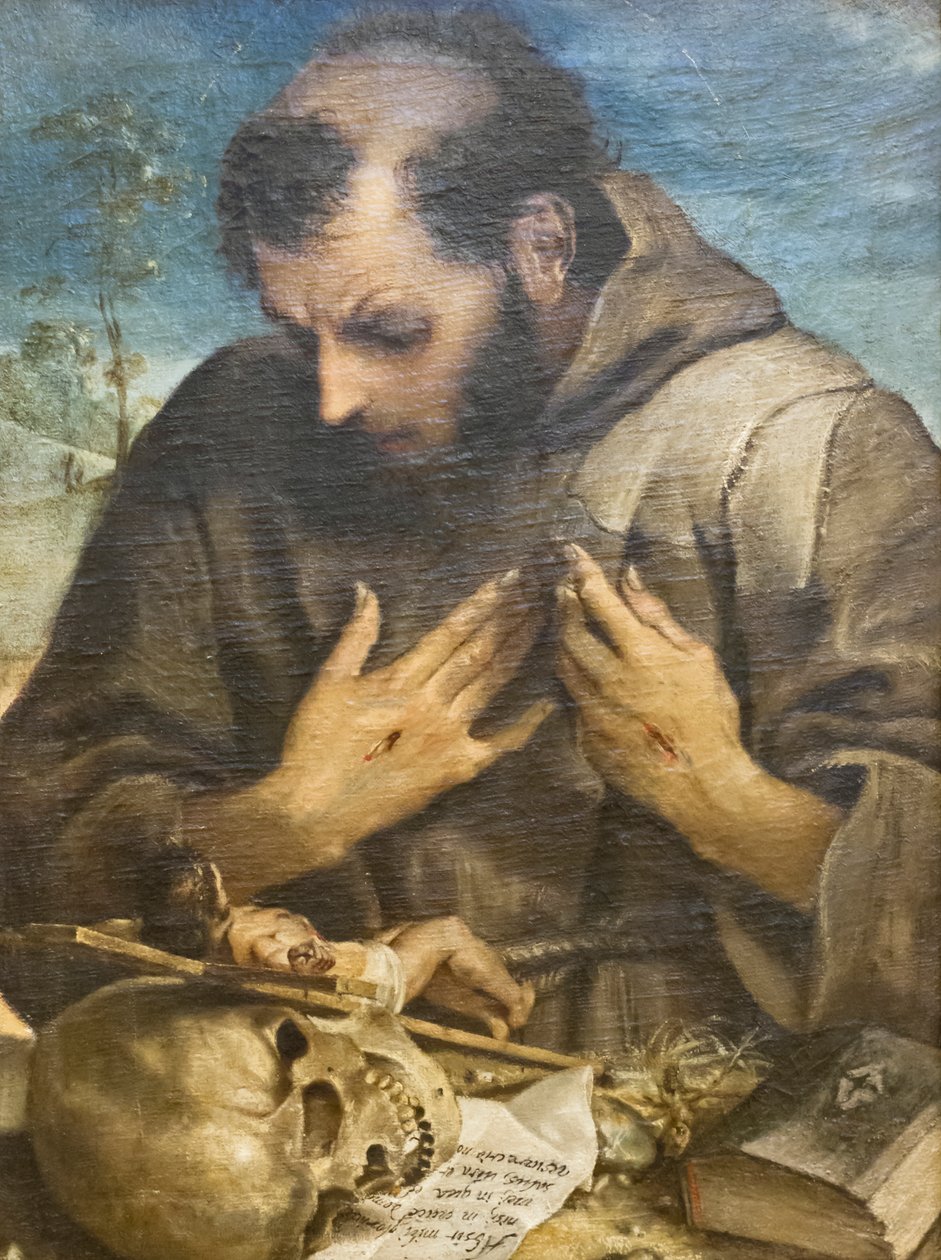 The Penitent St Francis, ca 1585 (olja på duk) av Annibale Carracci