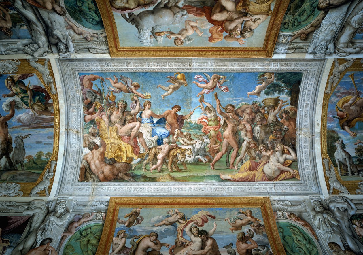 Triumf av Bacchus och Ariadne, detalj från Farnese-taket av Annibale Carracci