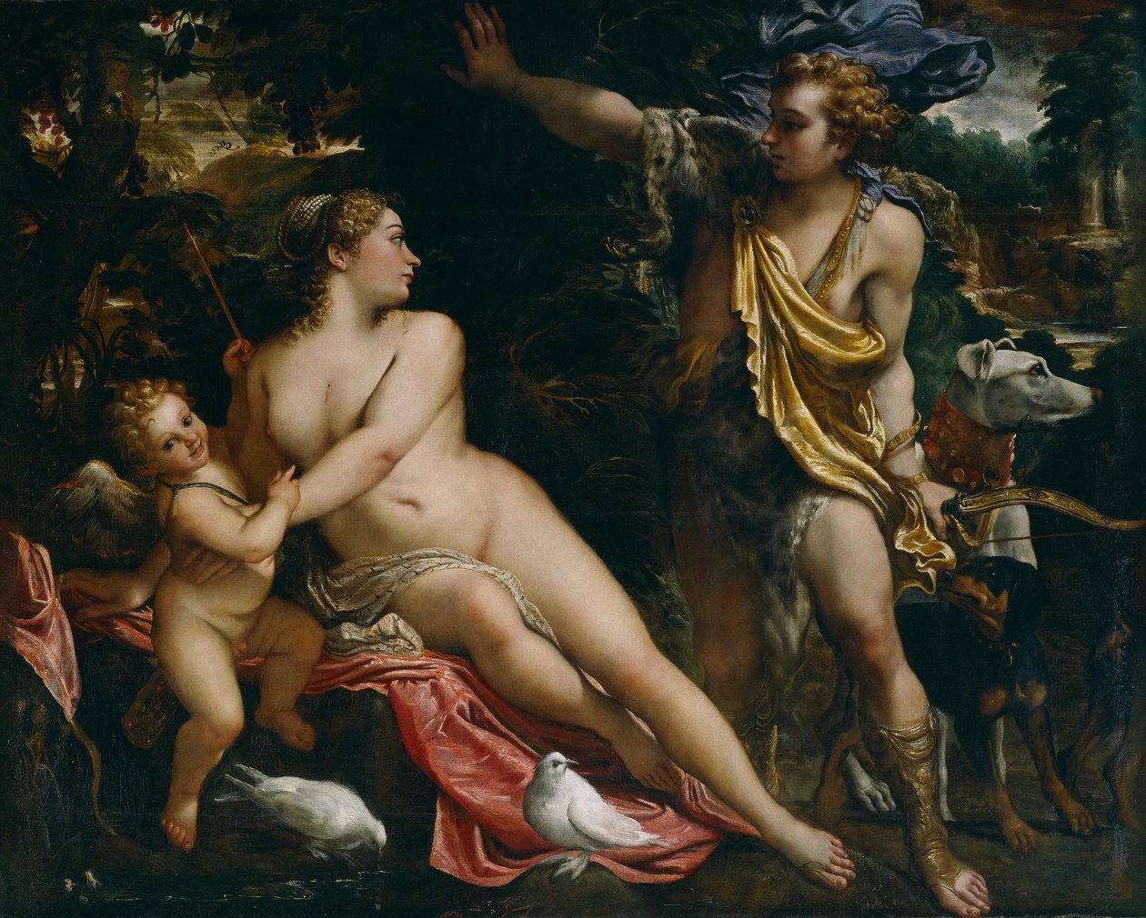Venus, Adonis och Amor, ca 1590 av Annibale Carracci