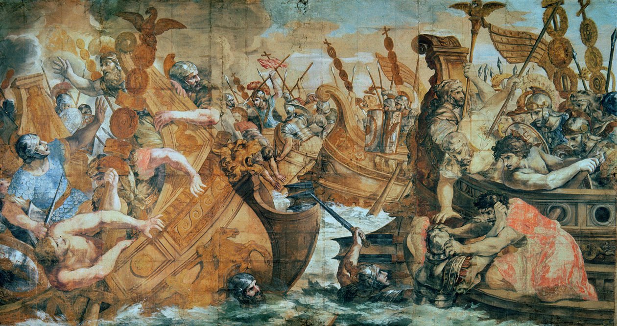 Slaget vid Milvianbron, 312 e.Kr.: Konstantin besegrade Maxentius. av Unbekannt Unbekannt