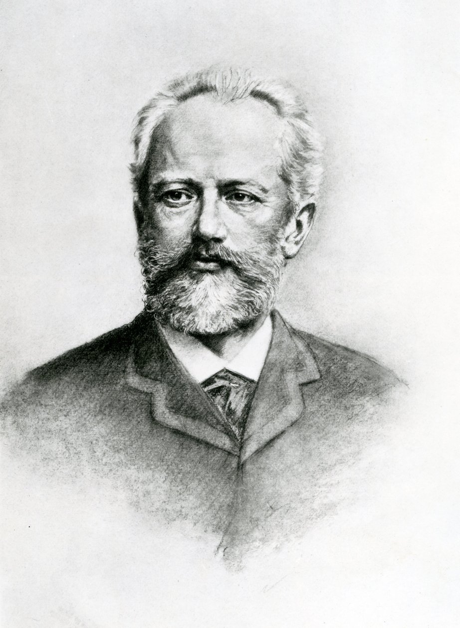 Piotr Iljitj Tjajkovskij (1840-93) (litografi) av Unbekannt Unbekannt