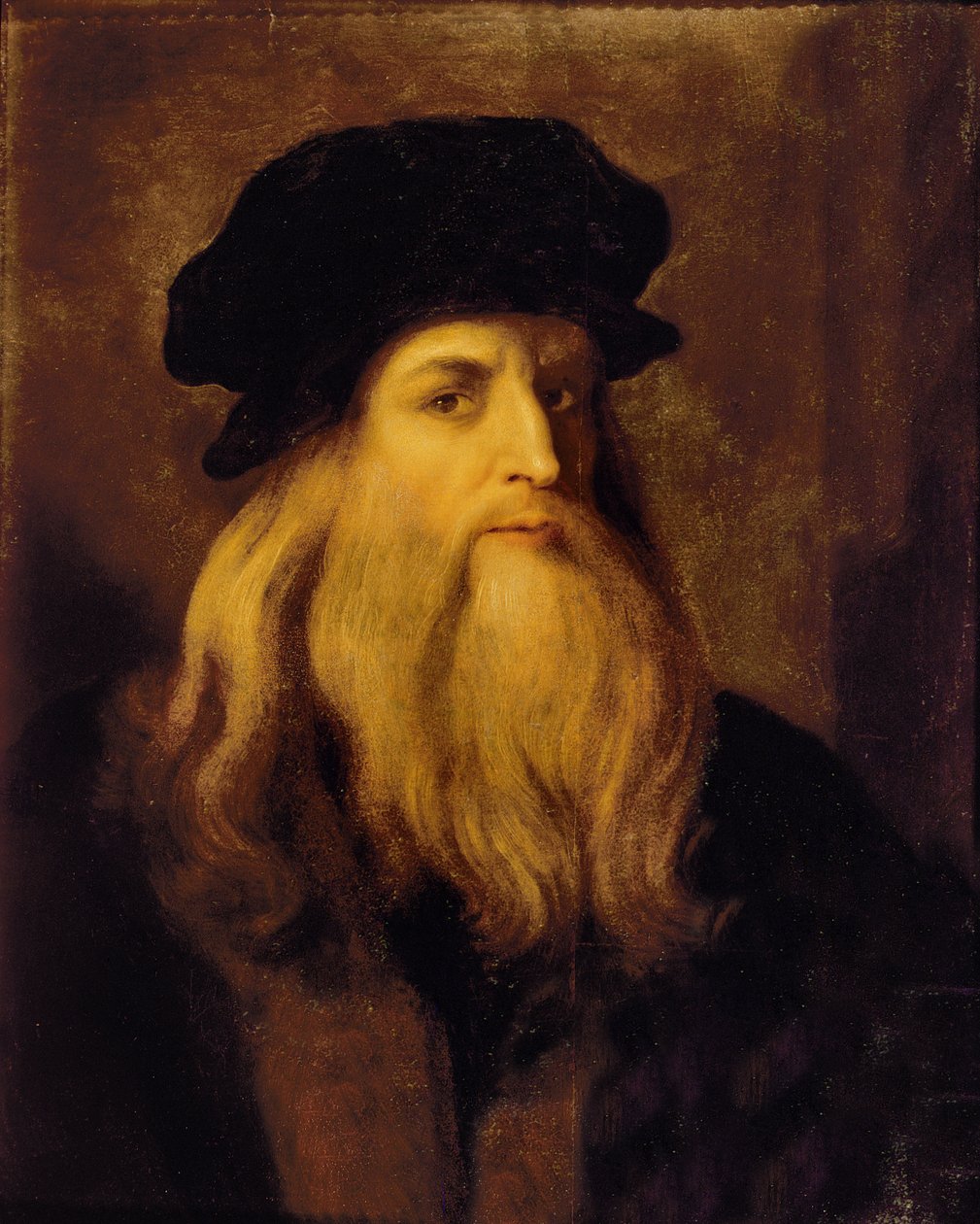 Porträtt av en man som antas vara Leonardo da Vinci. av Unbekannt Unbekannt