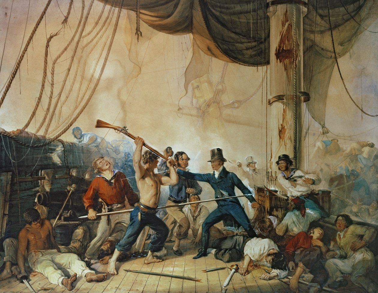 Närstriden ombord på Chesapeake, 1813 av Unbekannt Unbekannt