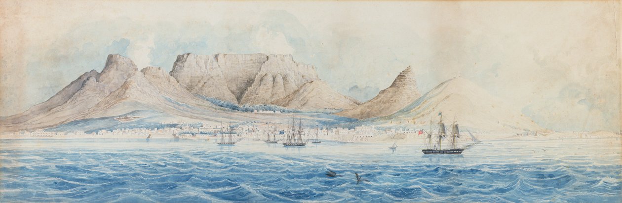 Utsikt över Table Bay, Colonial School, tidigt 1800-tal av Unbekannt Unbekannt