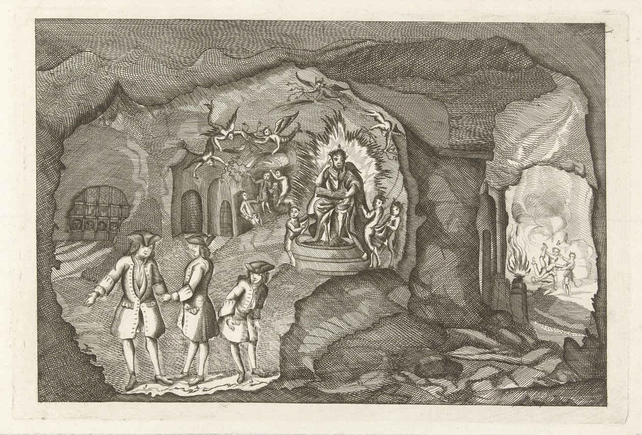 Daniel Raaps ankomst till helvetet, 1754 av Anonymous