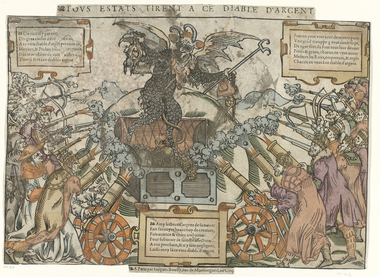 Aanval op de geldduivel Alla gods drar åt denna pengadjävul (titel på objekt) av Anonymous