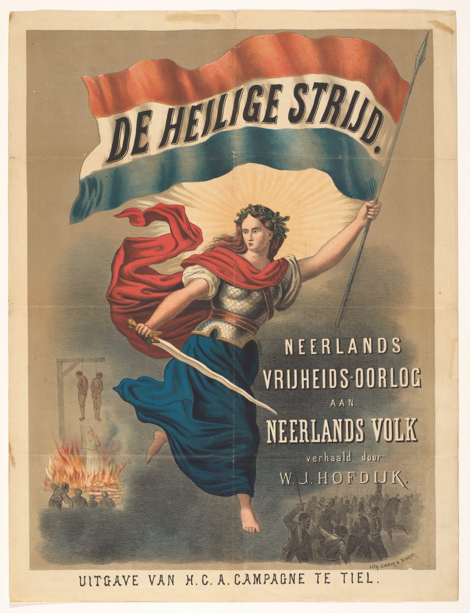 Affisch för The Holy Battle av Willem Jacobszoon Hofdijk av Anonymous