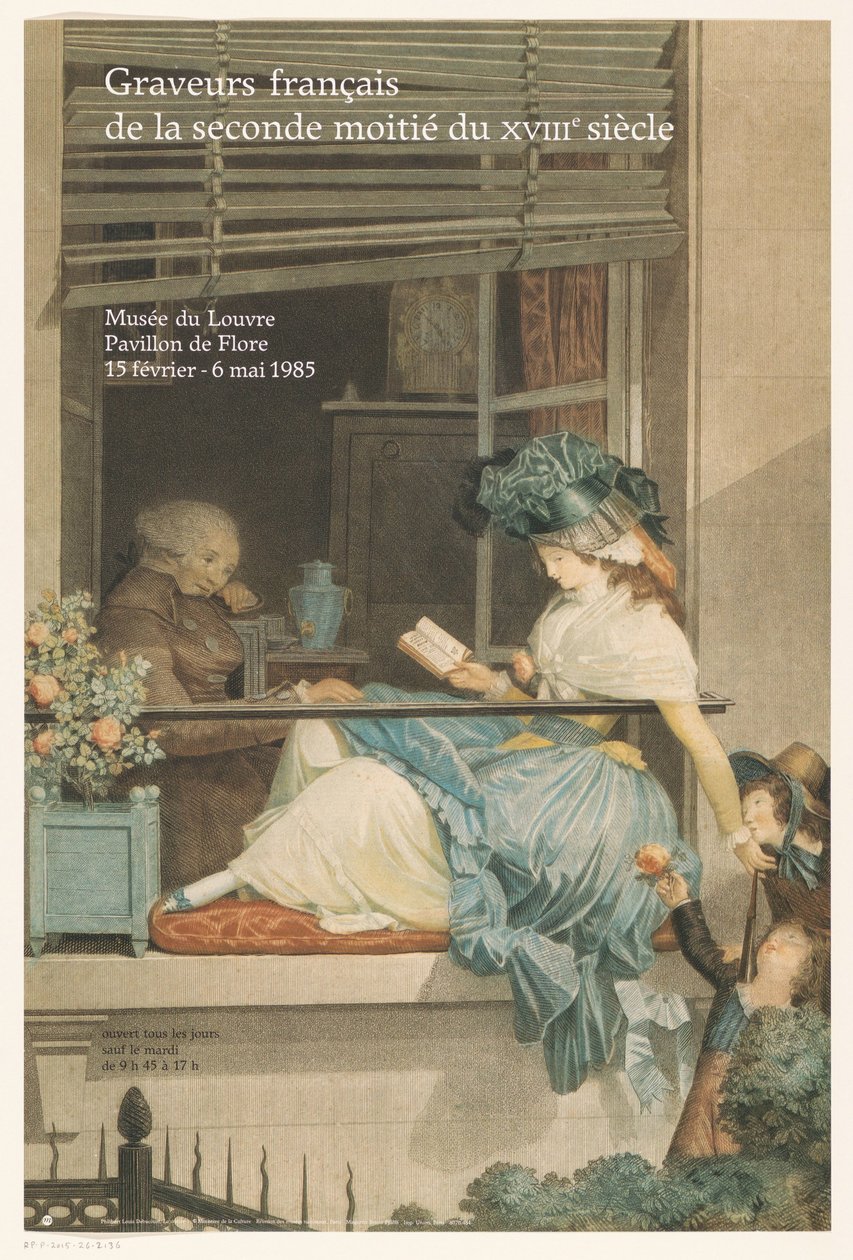 Poster voor de tentoonstelling Franska gravörer från andra hälften av 1700-talet Franska gravörer från andra hälften av 1700-talet (titel på föremål) av Anonymous