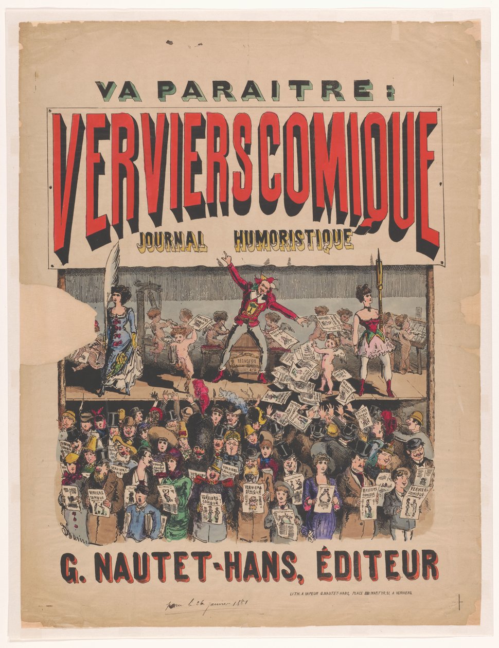 Affisch för tidningen Verviers Comique Journal Humoristique av Anonymous