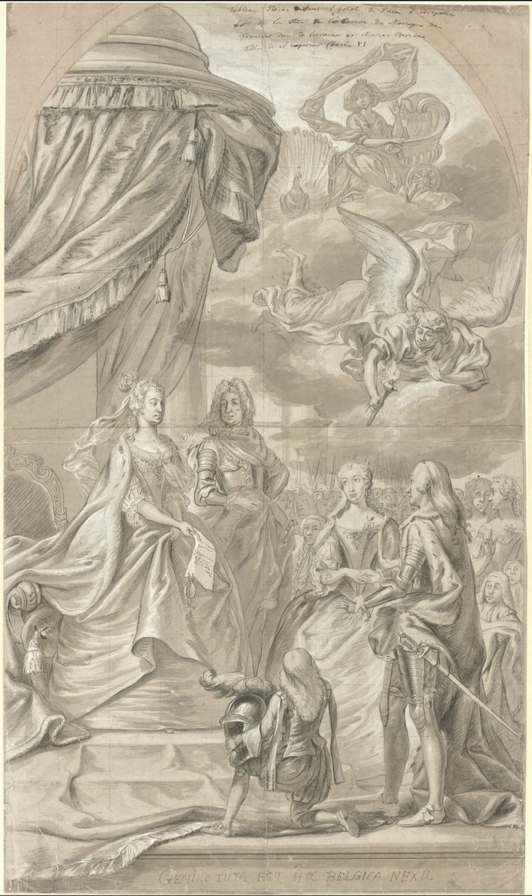 Allegori över äktenskapet mellan ärkehertiginnan Maria Anna av Österrike och Charles Alexander av Lorraine, 1744 av Anonymous