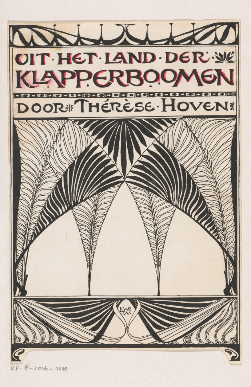 Banddesign för: Thérèse Hoven, From the land of the coconut trees, 1897 av Anonymous