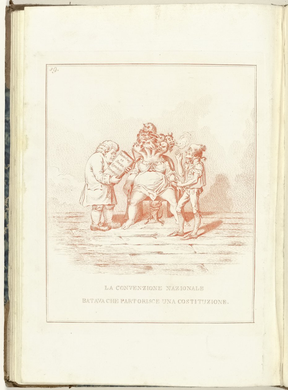 Barensnood van de Nationale Conventie, 1795 Bataviska nationella konventet föder en konstitution (titel på objekt) Hollandia Regenerata (Italiaanse kopia) (serietitel) Förnyelsen av Holland: Jag speglar alla återskapade folk (allvarligt av Anonymous