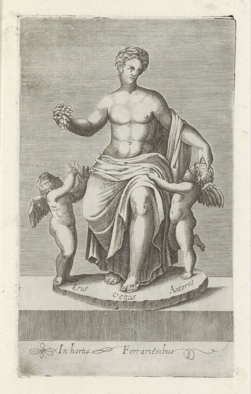 Bildengroep träffade Venus tussen Eros en Anteros Antika skulpturer i Rom (serietitel) Ikoner av de antika statyerna av staden Rom som ses på offentliga platser (serietitel) av Anonymous