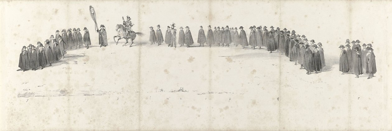 Begravning av den avlidne kung Willem II i Delft den 4 april 1849 (sida 2) Fem sammanhängande ark av Vilhelm II:s begravningståg 1849 (serietitel) av Anonymous