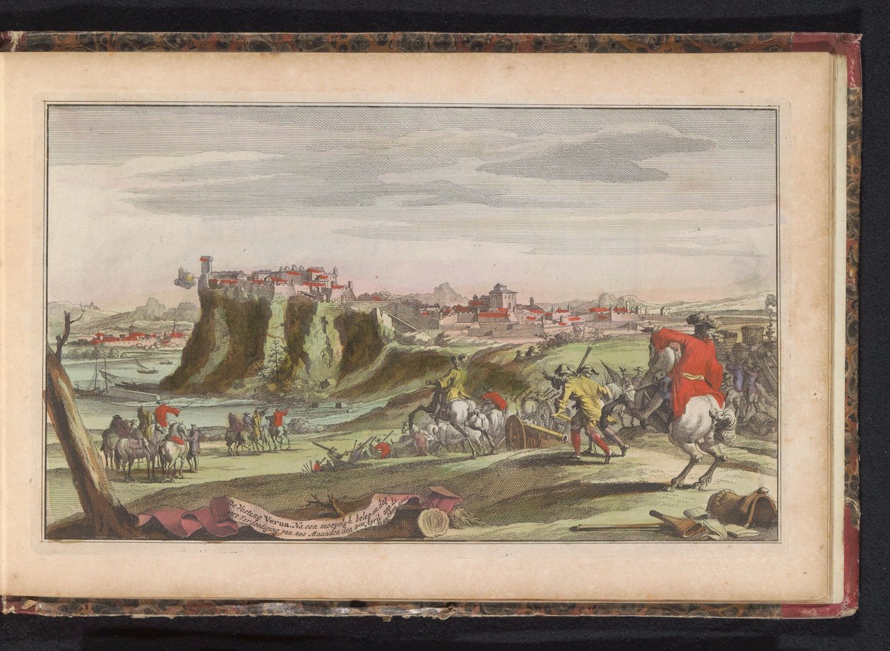 Belägring av Verua, ca 1702 Veruas fästning. Överlämnades till fransmännen den 8 april efter en svår belägring och tappert försvar på sex månader (titel på objekt) av Anonymous
