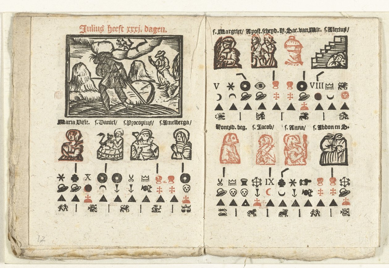 Sidor med prognosen för juli 1712 av Anonymous