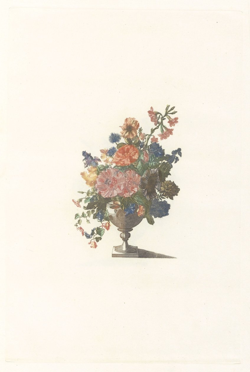 Blomvas med blommor och malva av Anonymous
