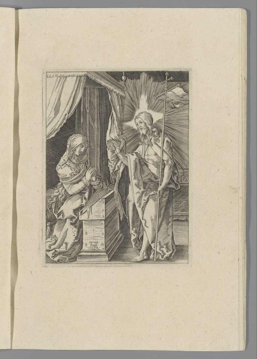Kristus visar sig för sin mor The Little Passion (serietitel) Passio Christi Ab Alberto Durer Nurenburgensi Effigiata (serietitel) av Anonymous