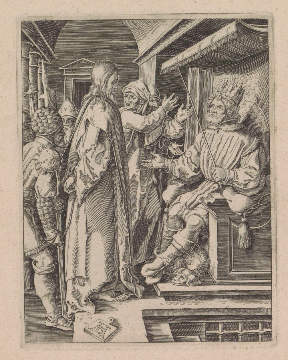 Kristus för Herodes De kleine Passie (serietitel) Kristi passion avbildad av Albert Durer av Nürnberg av Anonymous
