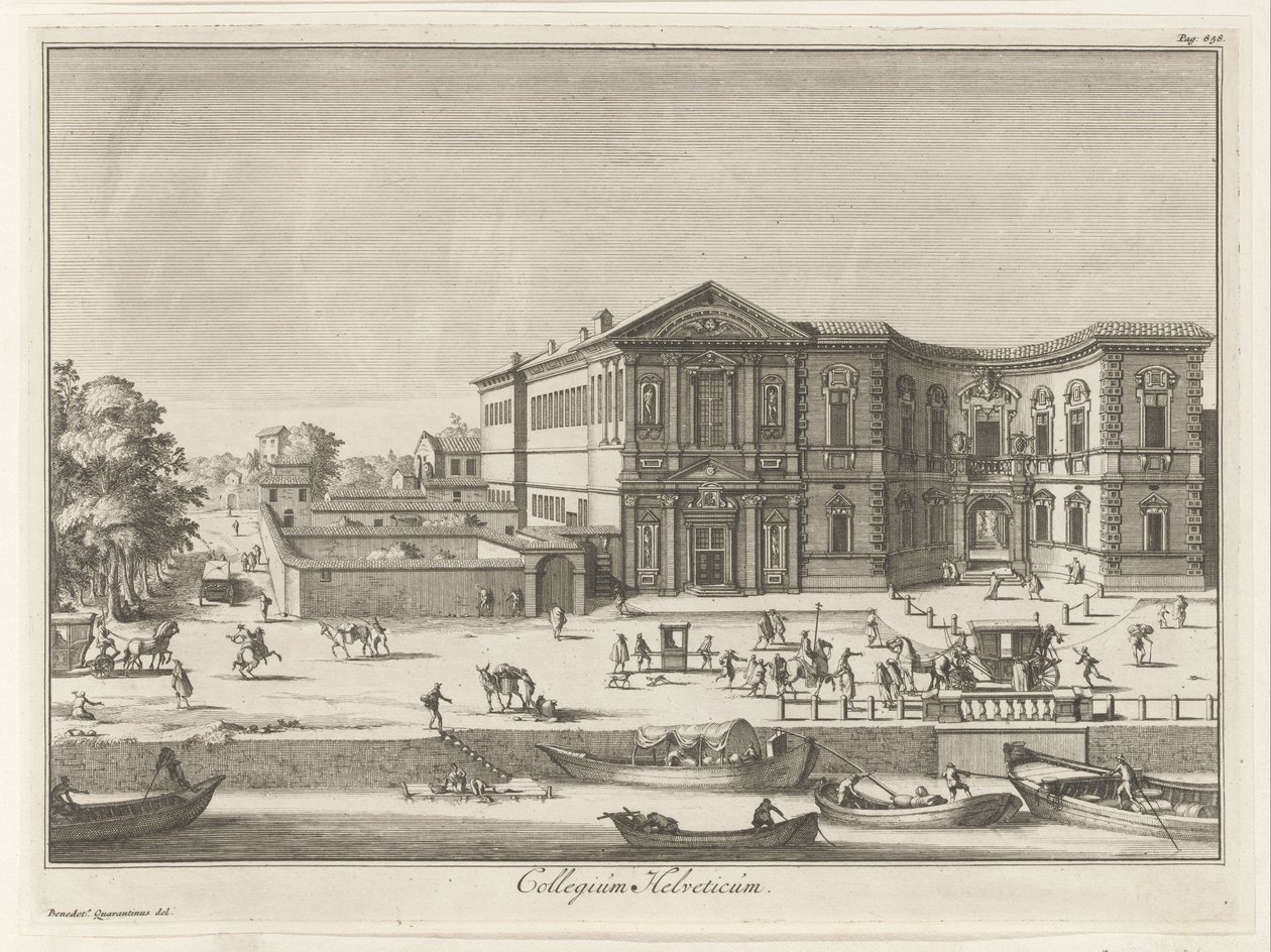 Collegio Helvetia i Milano Collegium Helveticum (titel på objekt) Magesyn der Italiaense-byggnader (serietitel) av Anonymous