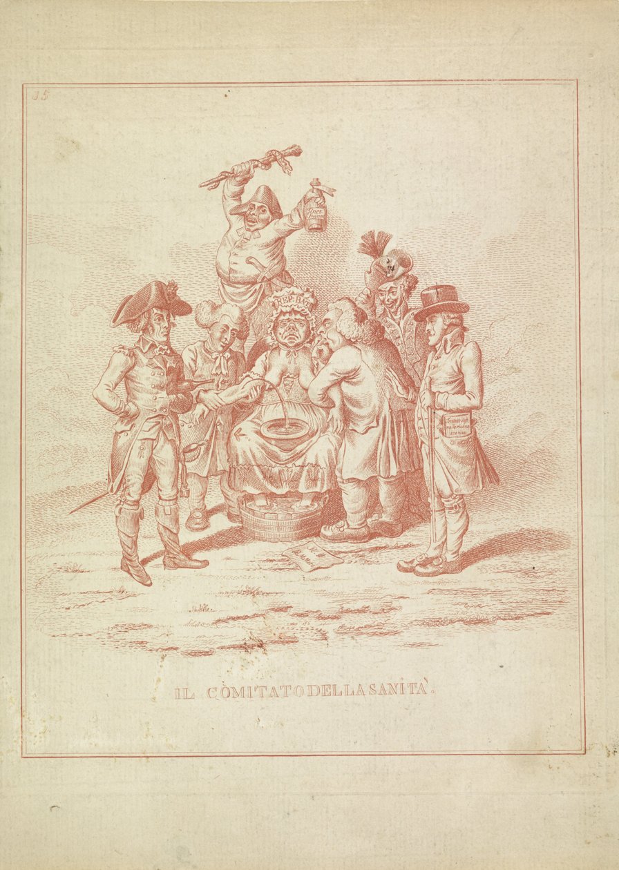 Hälsokommittén, 1795 Il Comitato della Sanita (titel på objekt) Hollandia Regenerata (italiensk kopia) (serietitel) av Anonymous