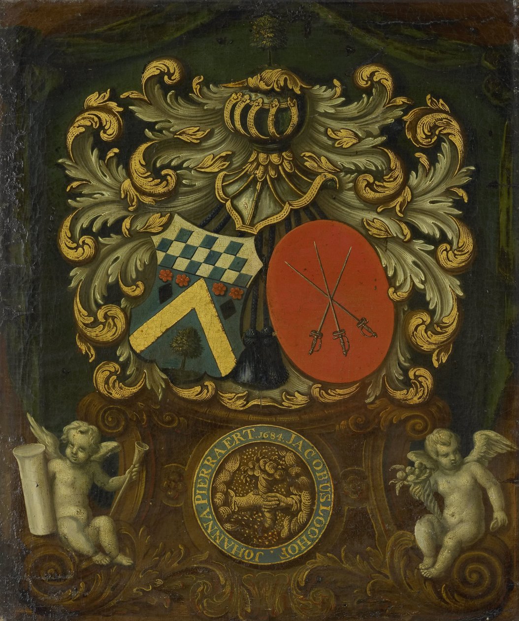 Jacobus Loohoffs och Johanna Pierraerts alliansvapen, 1684 av Anonymous