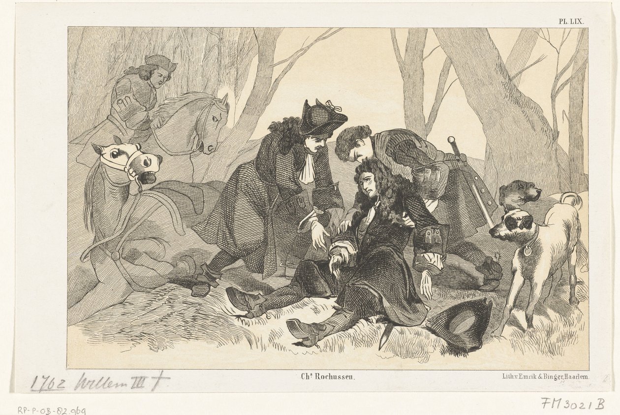Vilhelm III:s död under en jaktfest, 1702 av Anonymous
