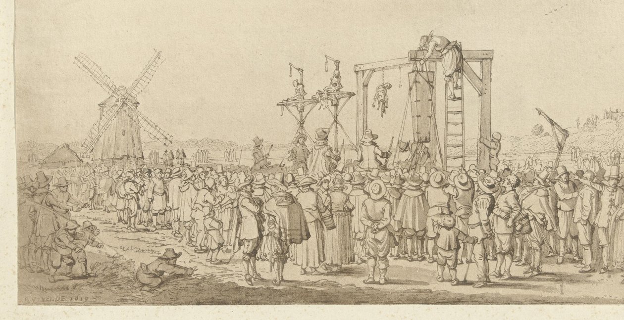 Ledenbergs kista hängde på galgen, 1619 av Anonymous