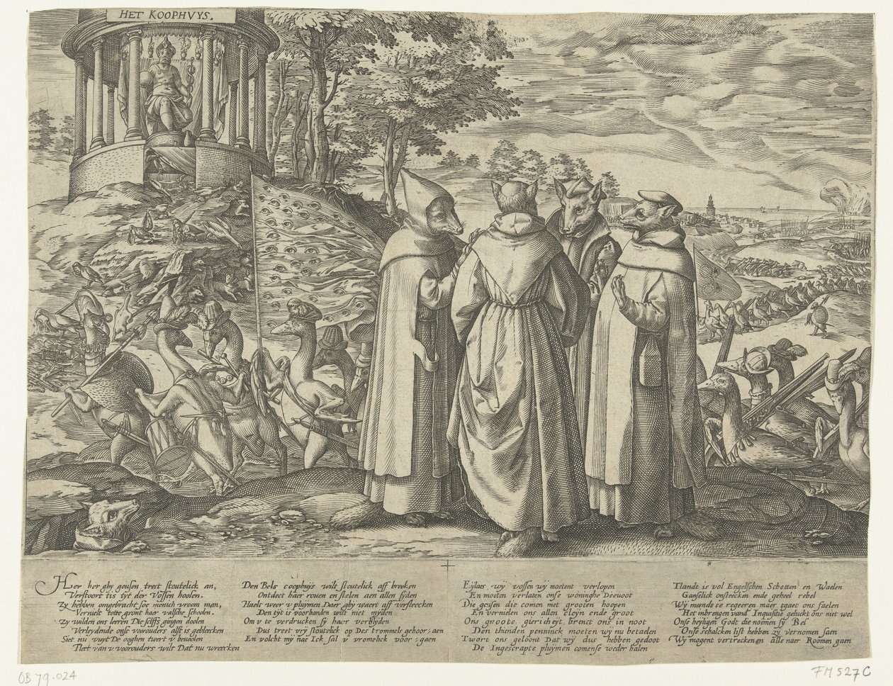 Gässen jagar rävarna, ca 1572 av Anonymous