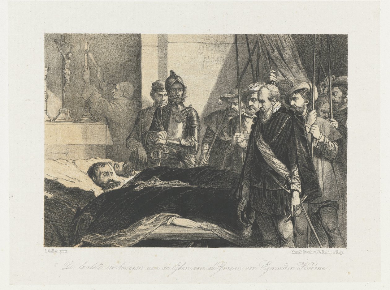 Den sista hyllningen till Egmonds och Hornes lik, 1568 Den sista hyllningen till liken av grevarna av Egmond och Hoorne (titel på objekt) av Anonymous