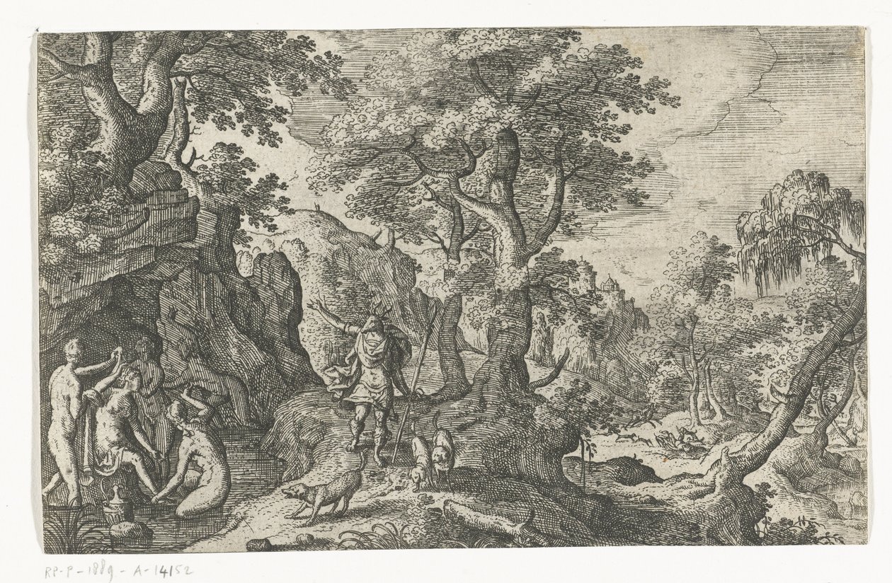 Diana och Actaeon Landskap med mytologiska och bibliska scener (serietitel) av Anonymous