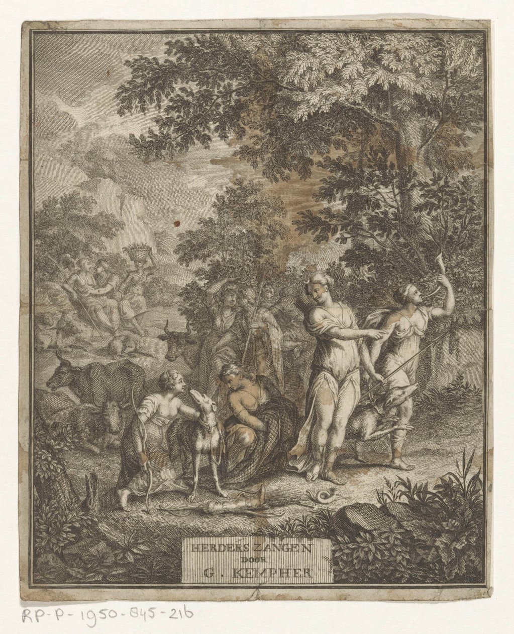 Diana och Shepherds Titelsida för: Gerard Kempher, Herderszangen, 1732 av Anonymous