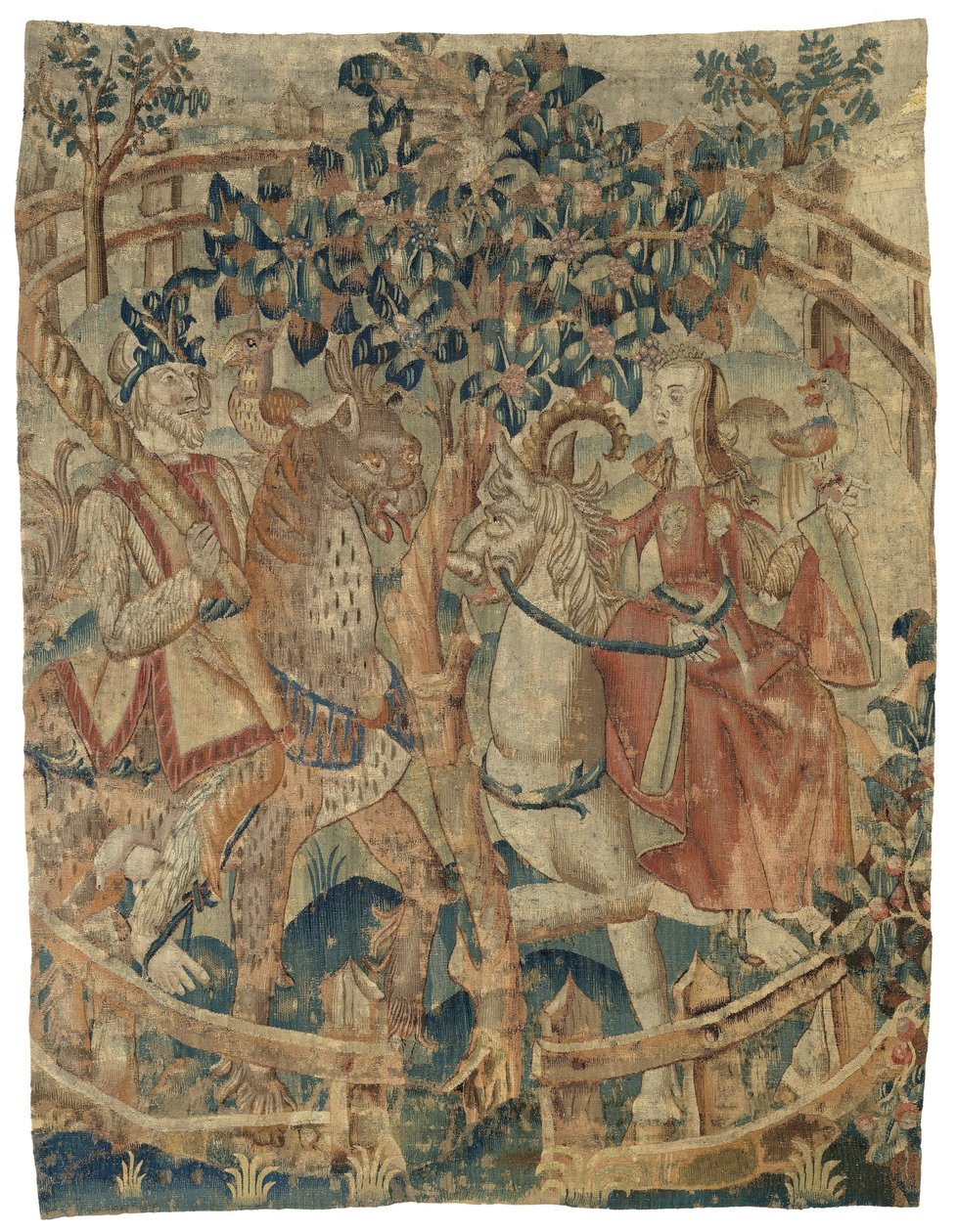 En vild man och kvinna i en privat trädgård (fragment) av Anonymous