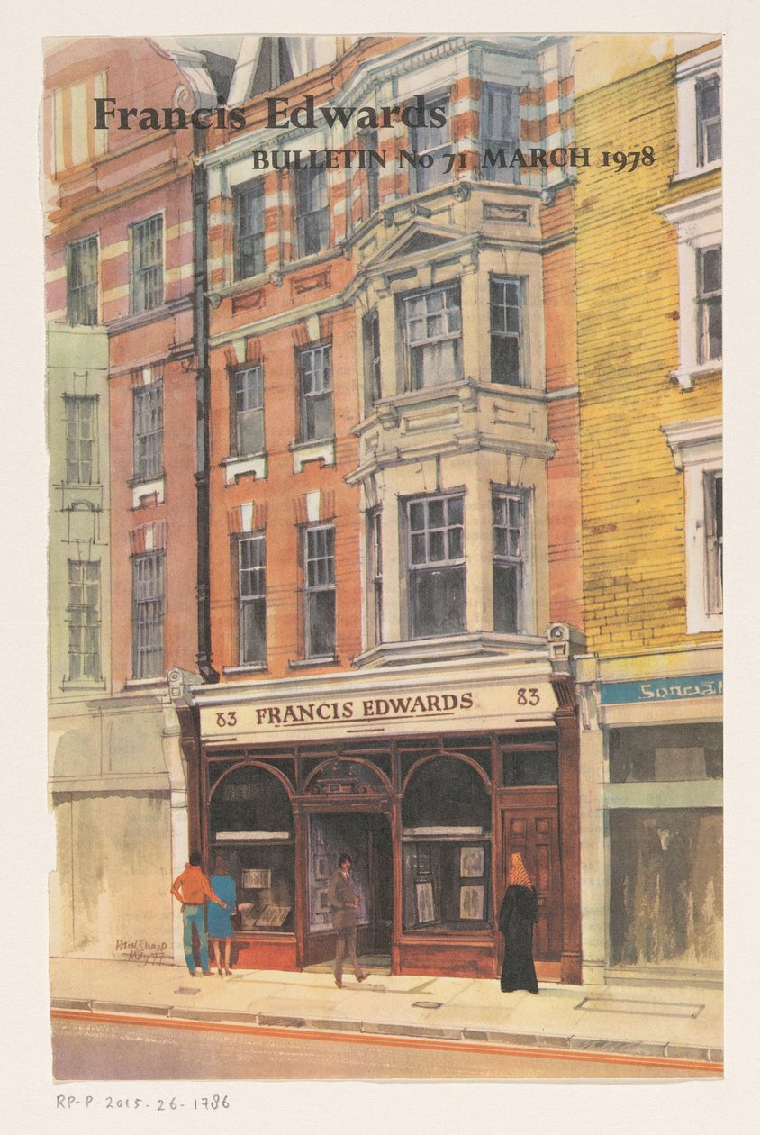 Skyltfönster i Francis Edwards bokhandel i London av Anonymous