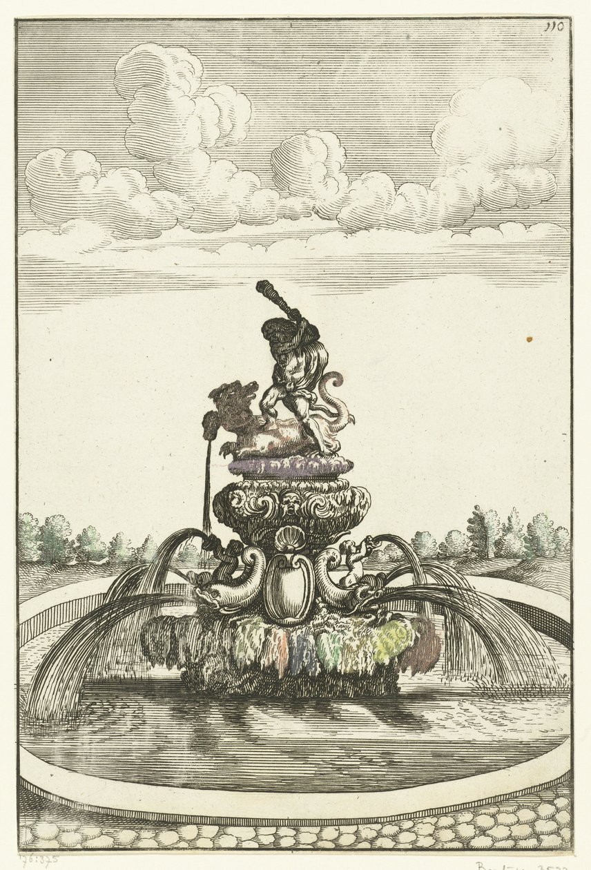 Fontein träffade Hercules i Ladon Arkitektur Curiosa Nova (serietitel) av Anonymous
