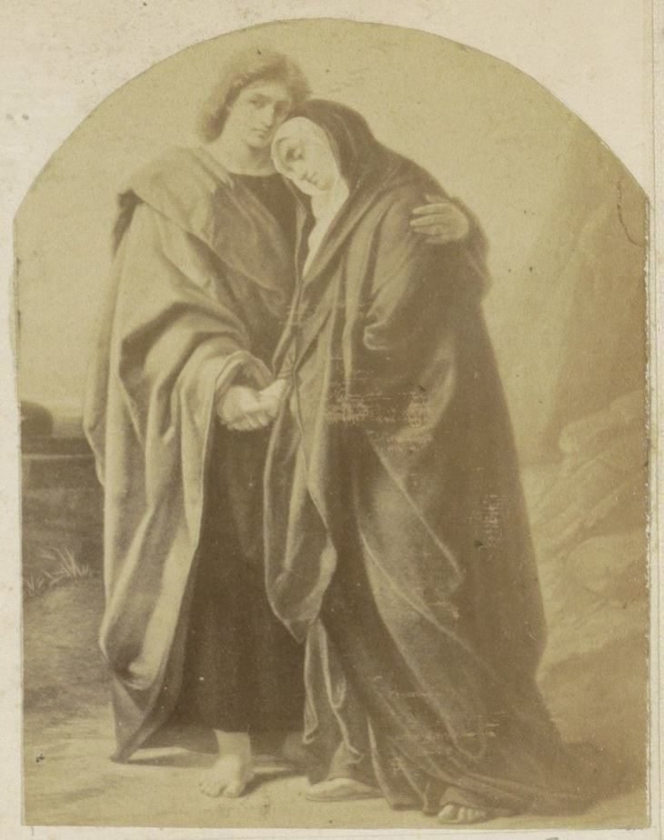 Fotoreproduktion av (förmodligen) en teckning av aposteln Johannes och Maria av Anonymous