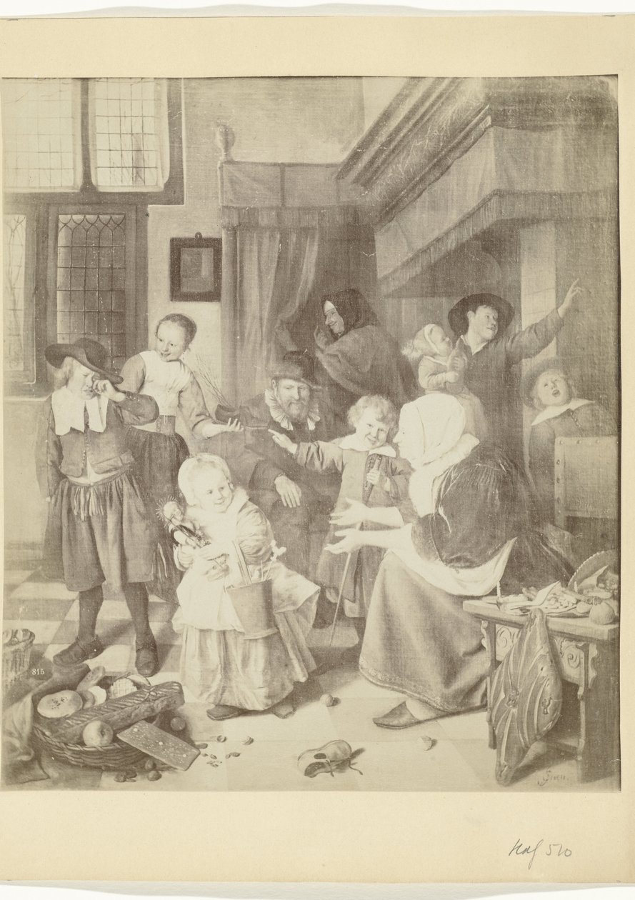 Fotoreproduktion av målningen Sankt Nikolaus högtid av Jan Steen av Anonymous