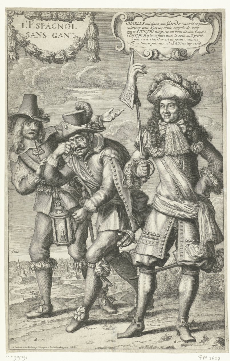 Fransk tecknad serie om förlusten av Gent, 1678 L