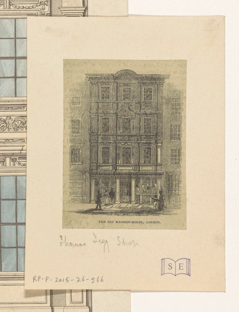 Fasad på Thomas Teggs butik i London The Old Mansion House, London (titel på objekt) av Anonymous