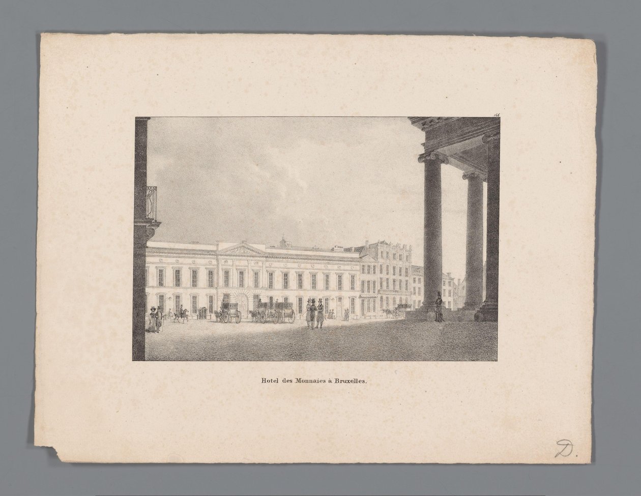 Utsikt över Bryssel Hotel des Monnaies à Bruxelles (titel på objektet) av Anonymous