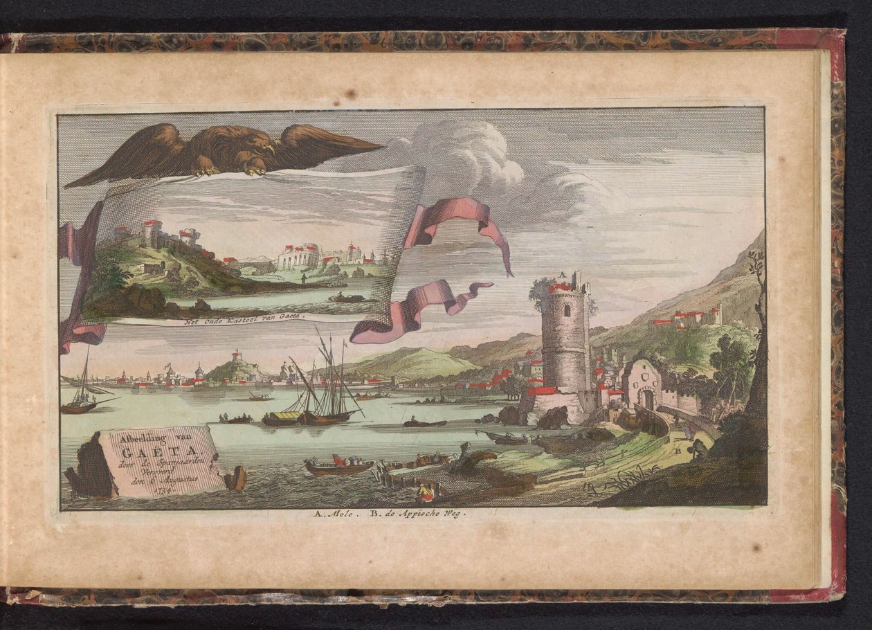 Utsikt över Gaeta, 1734 Avbildning av Gaëta, erövrad av spanjorerna den 6 augusti 1734 (titel på objekt) av Anonymous